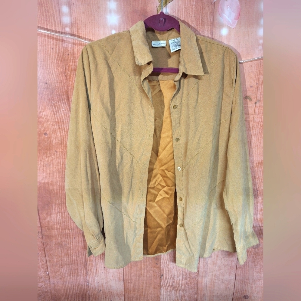 White stag tan button down size large 12-14